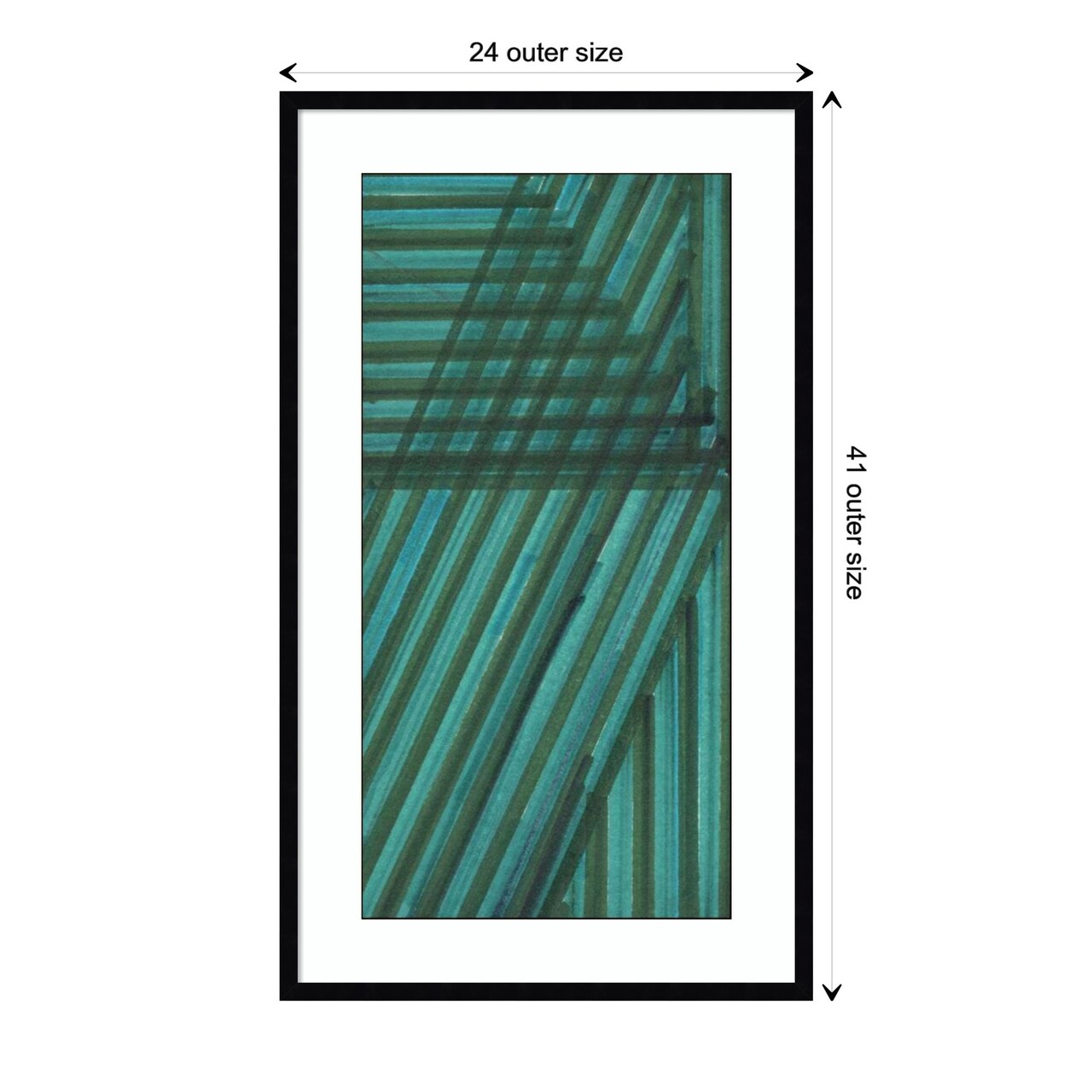 Line Study Blue by Charles McMullen Wood Framed Wall Art Print